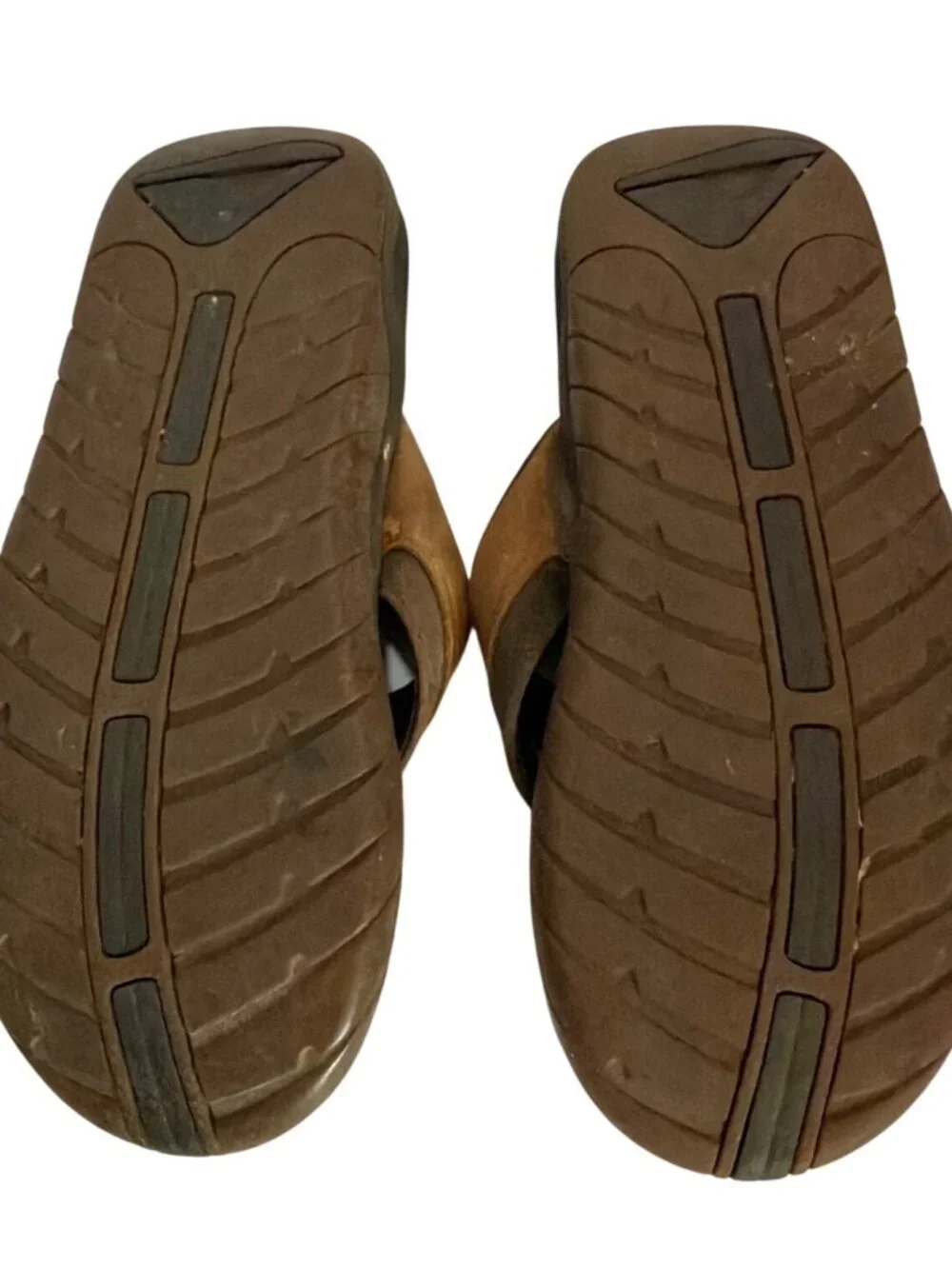 Reef Mens Brown & Black Leather Flip Flops Size 8 Comfortable Casual‎ Sandals